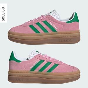 Adidas Gazelle Bold Shoes True Pink Green Cloud White NIB SOLD OUT 6.5